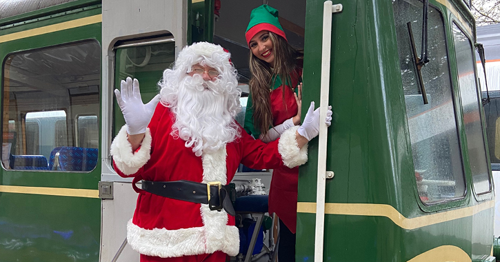 Santa and Elf onboard the Christmas Train at Weardale Railway